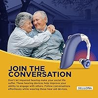 Vista 6 de DELLONA Audífonos de alto rendimiento para personas mayores con pérdida auditiva severa, recargables con cancelación de ruido (par), 4 modos