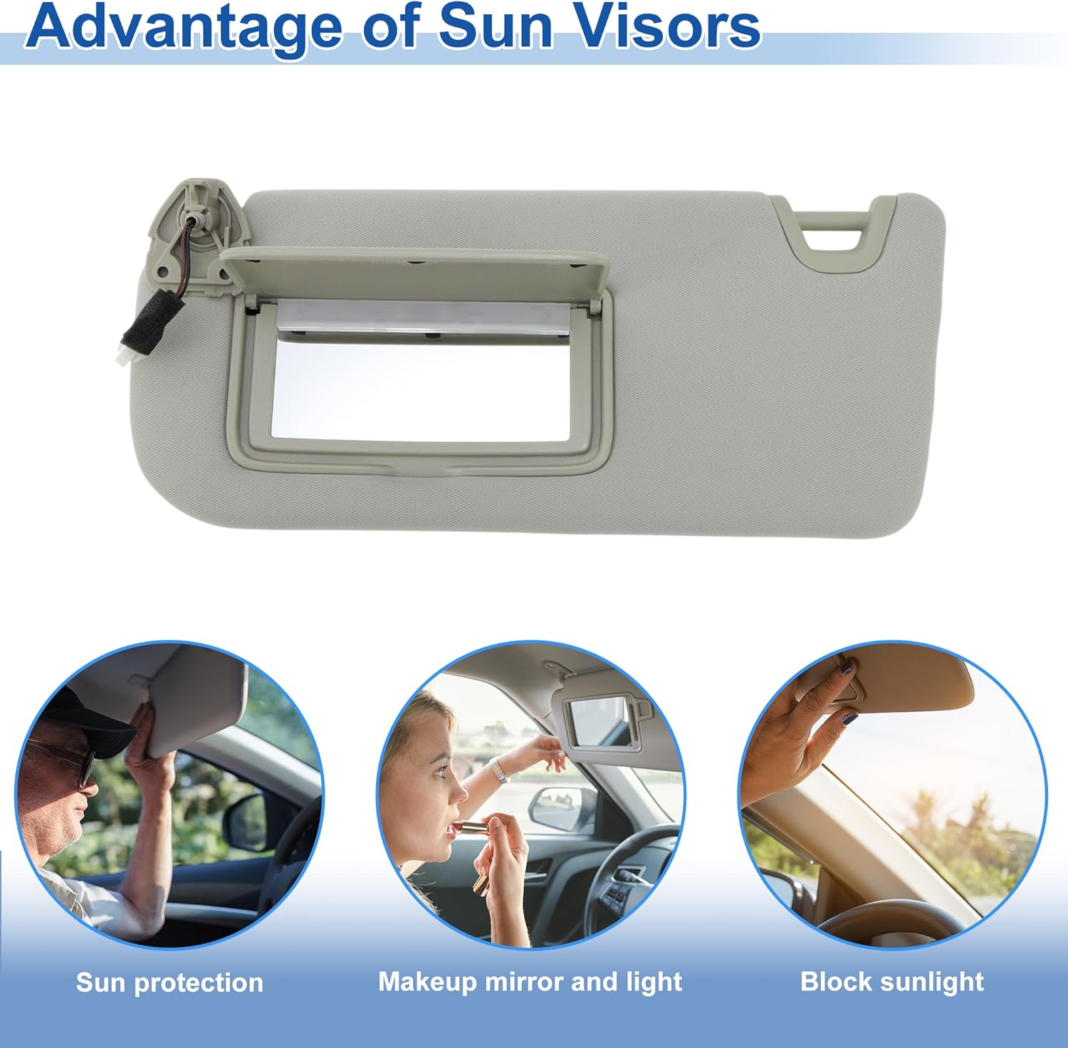 Left Side Sun Visor for Nissan Altima 2019-2025 Front Left Sun Protection Shade Replaces No.964016CA3C Car Sun Visor Assembly Grey