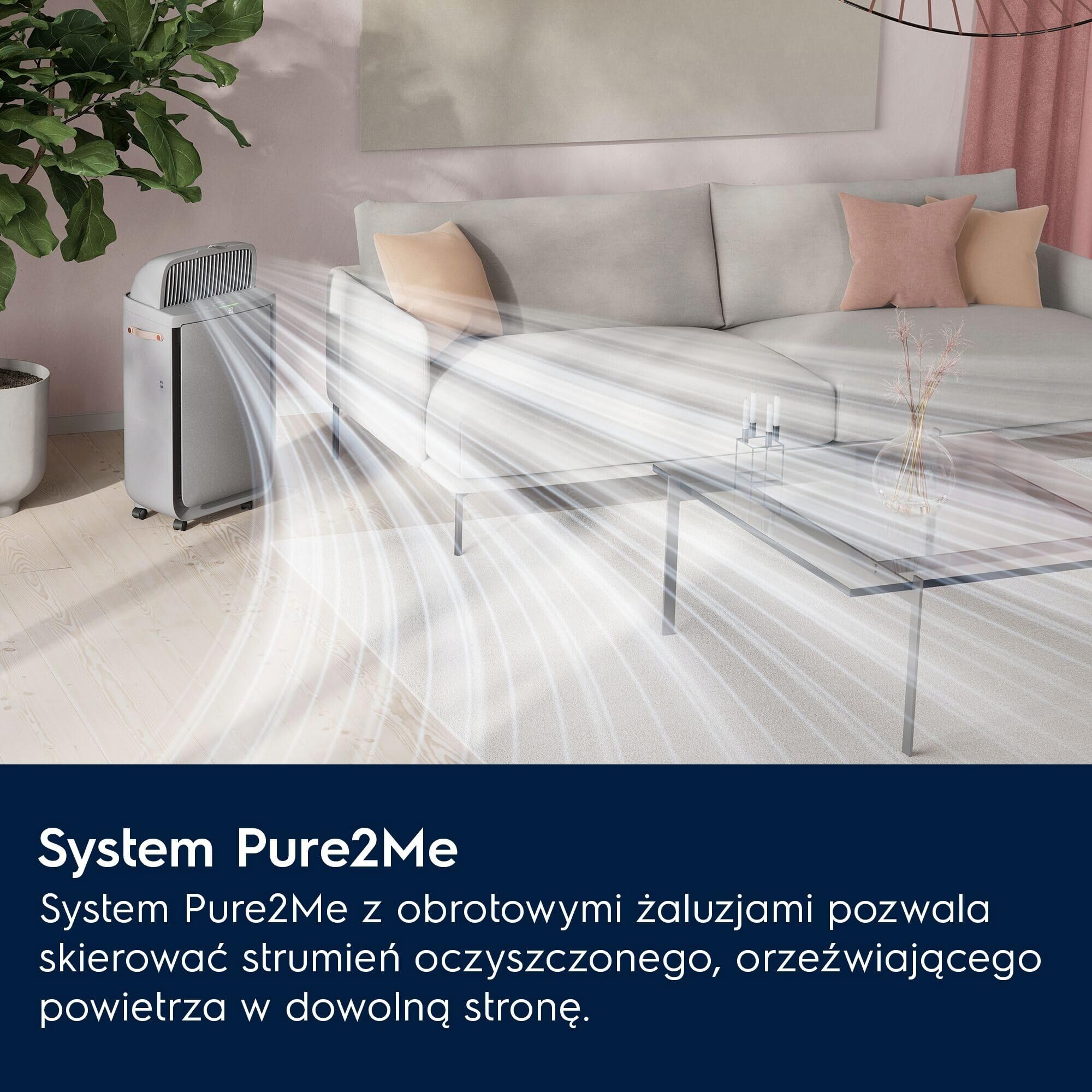 Electrolux EPU72571UG Pure Multi 700 oczyszczacz powietrza, 2 w 1, z wentylatorem, podłączony, 4-stopniowy filtr, jasnoszary