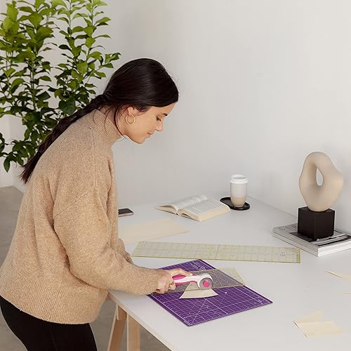 Miniatura 6 de Elan Tapete de corte A3 rosa y morado, tapete de corte autorreparable de 12 x 18 pulgadas, tapete de 5 capas para manualidades, tapete de corte de