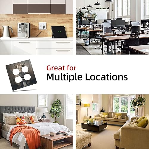 Vista 980 de Cubiertas decorativas de salida de estrella de mar playera, tablero de madera azul de concha de mar de 1 banda, decoración individual GFCI, placa