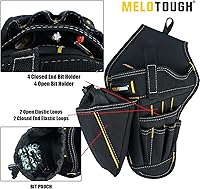 Vista 4 de MELOTOUGH Funda para taladro con portabrocas, funda para atornillador de impacto, funda resistente para cinturón de herramientas