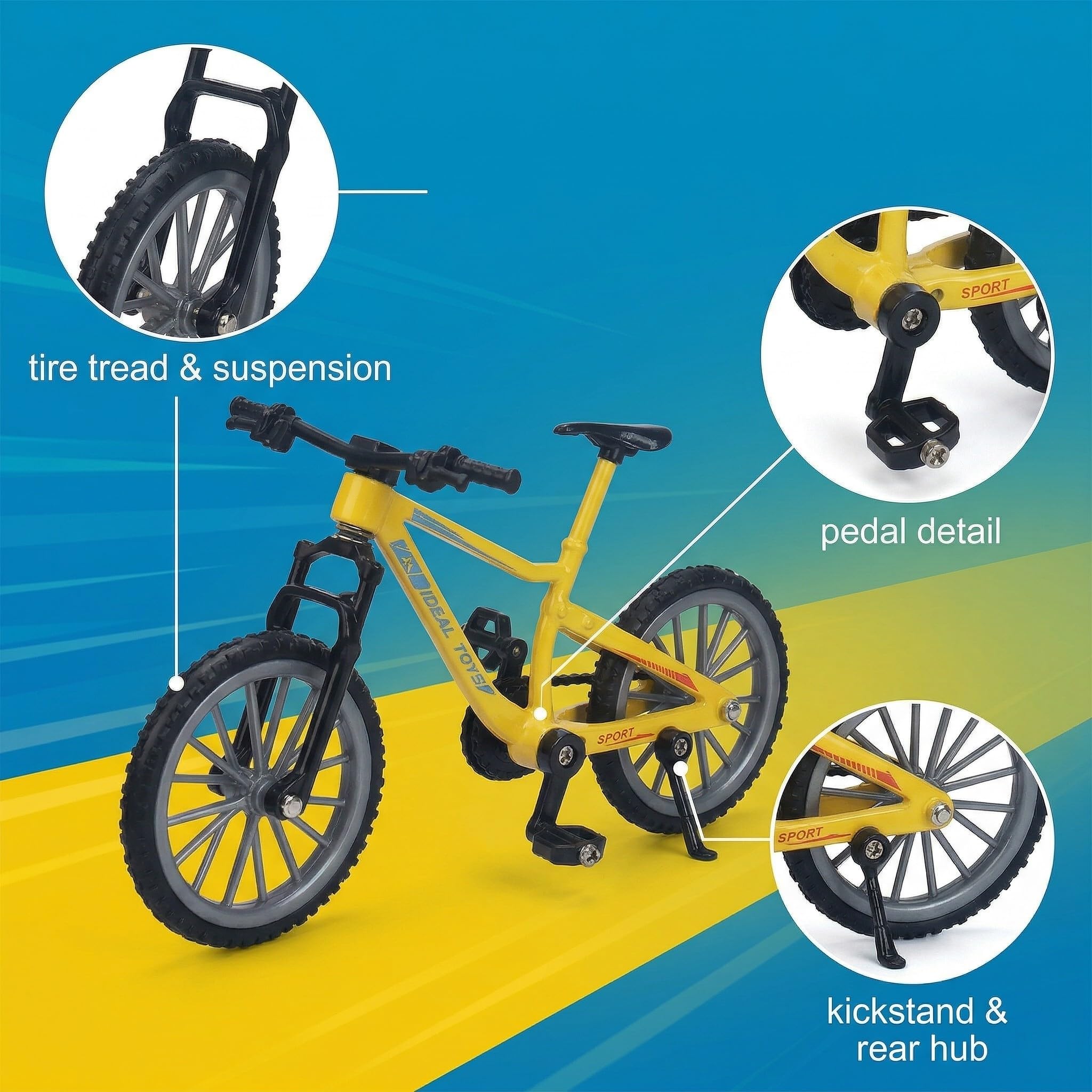 Giocattolo Mini Bici, 2 Pezzi Modellino di Bicicletta in Lega, Modello Mini Bici, Finger Mountain Bike, Della Bicicletta Della Lega Modellin Per l'insegnamento, Ufficio, Club, Casa