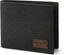 Carteira dupla para homens, couro legítimo, presente para ele, Preto, tamanho �nico