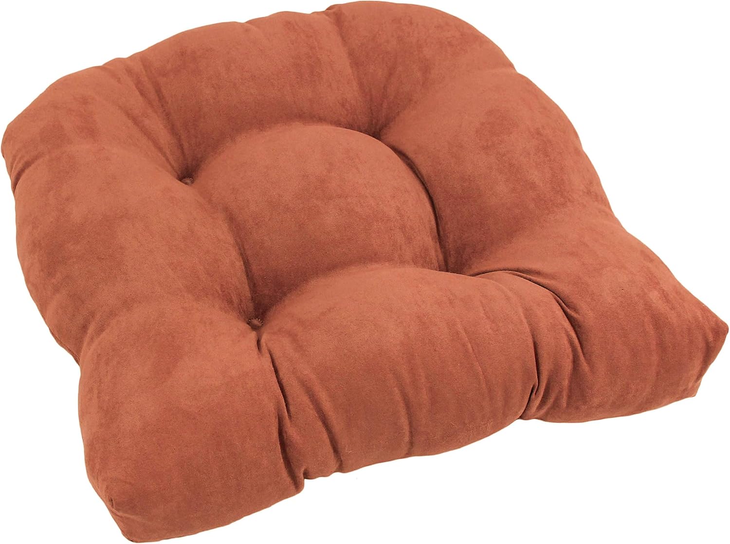 Blazing Needles Microsuede Rounded Back Chair Cushion,Cardinal Red, 19" x 19" 1 Count