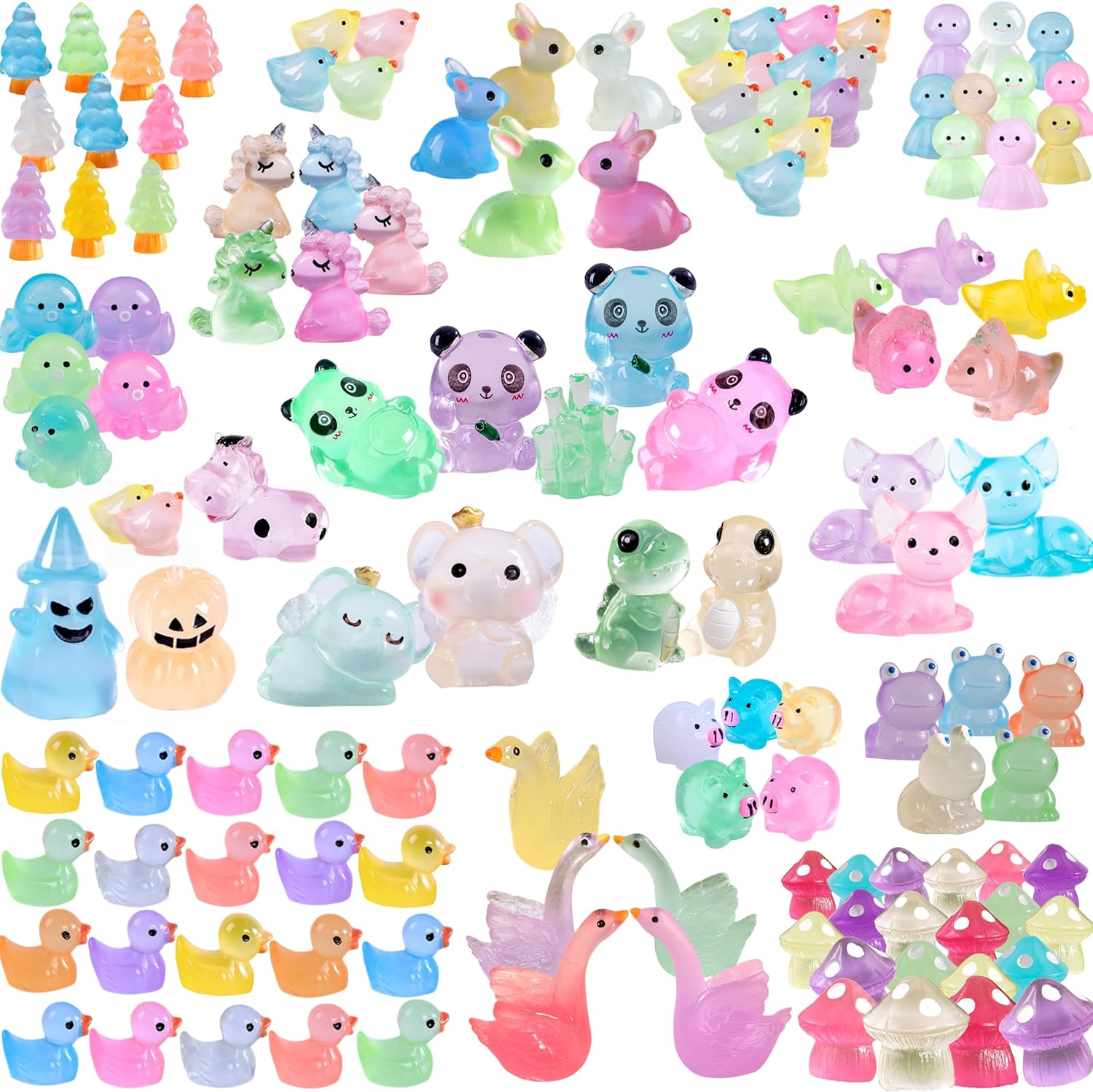 130pcs Various Luminous Mini Resin Animal Figurines Glow in The Dark Miniature Figures Ornament Fairy Garden Accessories Aquarium Landscape Bonsai Dollhouse Decor 130pcs Various Luminous Mini Resin Animal Figurines Glow in The Dark Miniature Figures Ornament Fairy Garden Accessories Aquarium Landscape Bonsai Dollhouse Decor