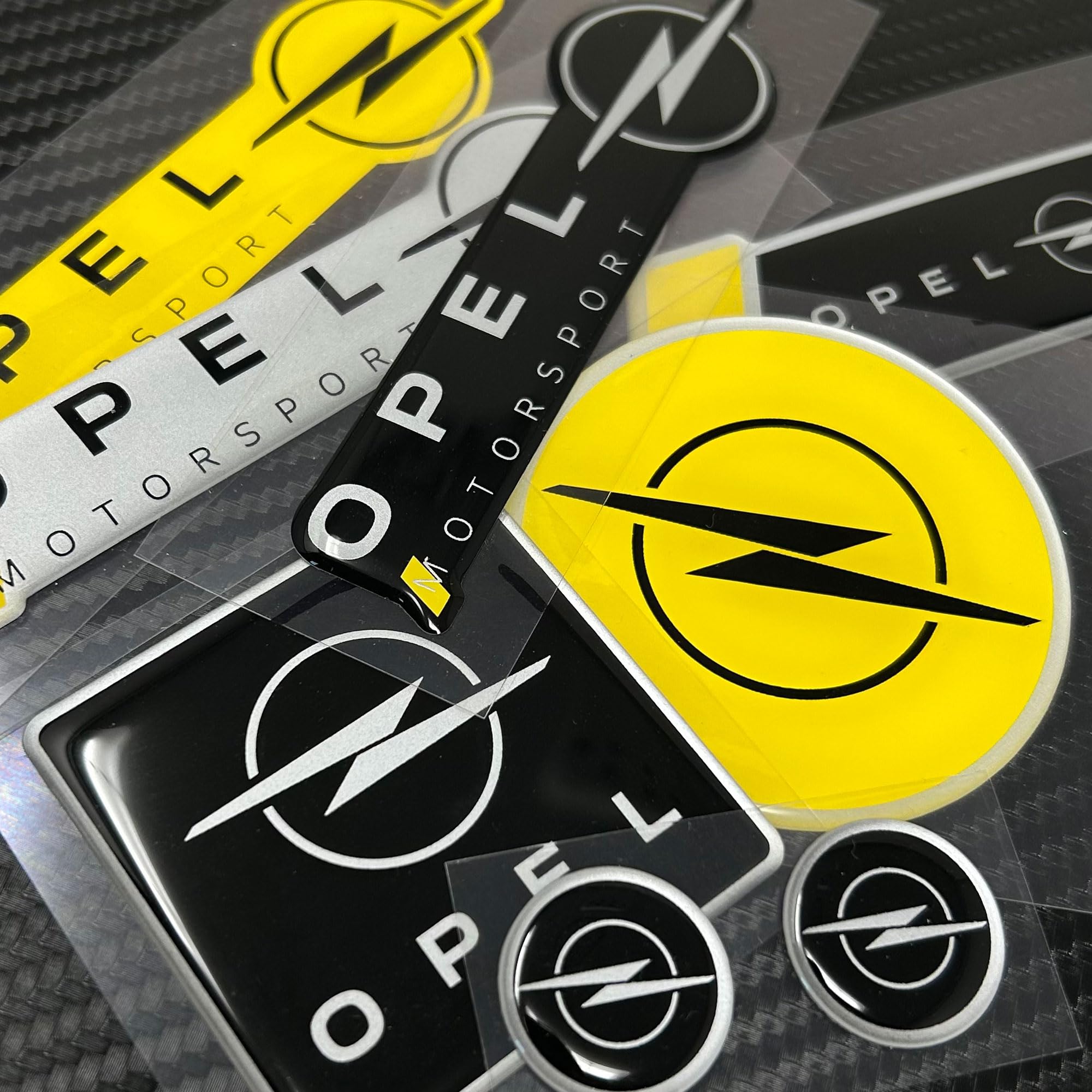 Stemma Adesivo 3D Compatibile con Opel Licenza Nero 12 mm