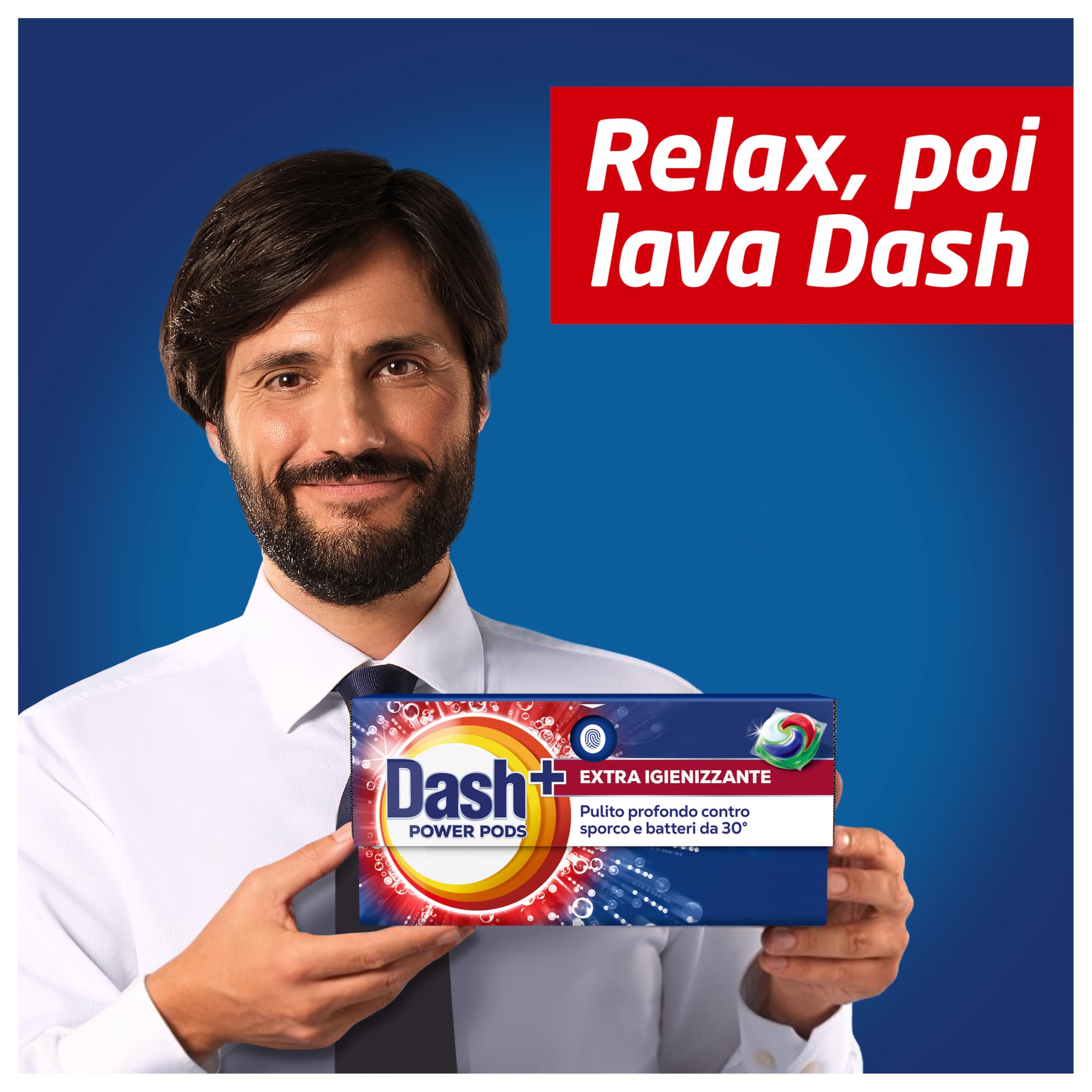 Dash Power Pods Detersivo Lavatrice In Capsule, 114 Lavaggi (38x3) Extra Igienizzante, Pulizia profonda contro sporco e batteri, Pulizia Impeccabile