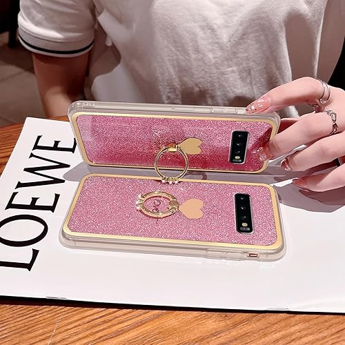 Miniatura 4 de Funda para Galaxy S10 Plus (no S10) Lindas Niñas Mujeres De Lujo Brillante Shell Con Soporte De Anillo Corazón Delgado Suave A Prueba De Golpes