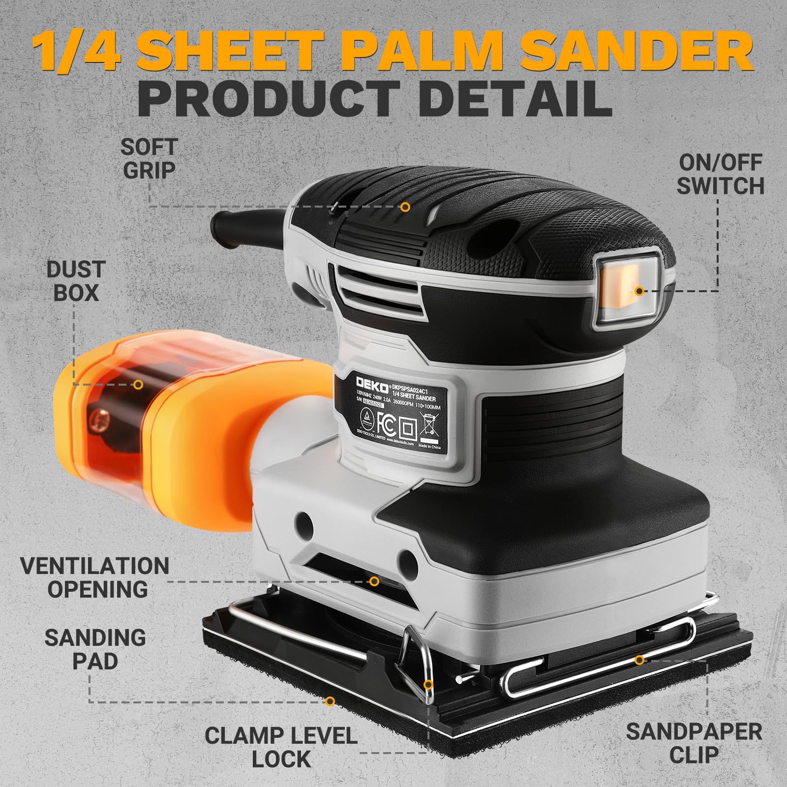 DEKOPRO Palm Sander - Woodworking & Finishing -7 DEKOPRO Palm Sander - Woodworking & Finishing -7