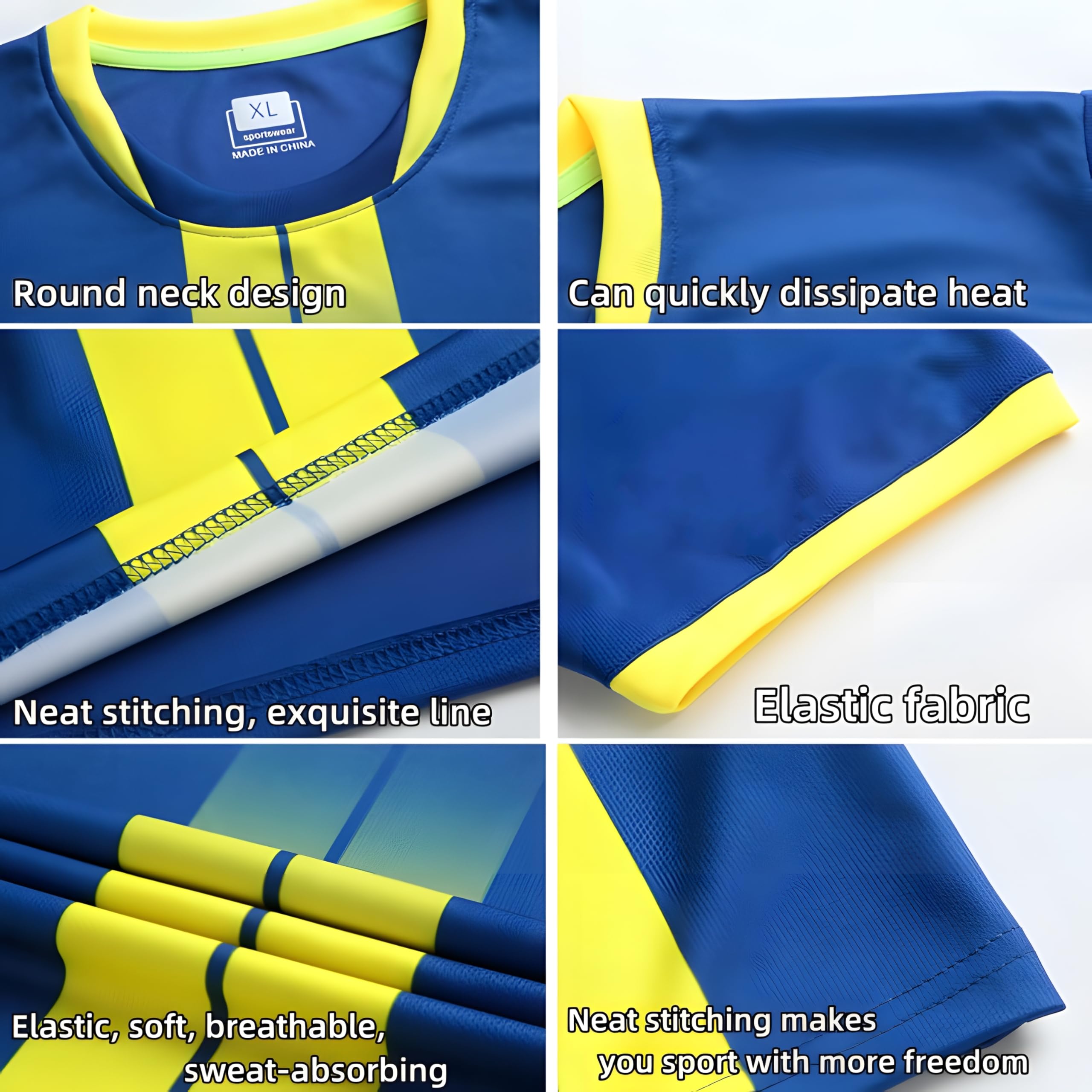 DVGEY Personalized Custom Soccer Jerseys for Men Women Kids Adult Training Soccer Uniform with Name Number Logo (US, Alpha, Medium, Regular, Regular, Colorblue)