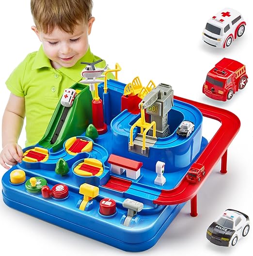 Toys for 3 Year Old Boys - Stem Kids Toys 3-5 - Large Race Track - 3 Year Old Boy Gift - Car Playset for 4 Year Boy Birthday Gift, Montessori, Thinking, Fine Motor Skill, Learning, Educational Toy