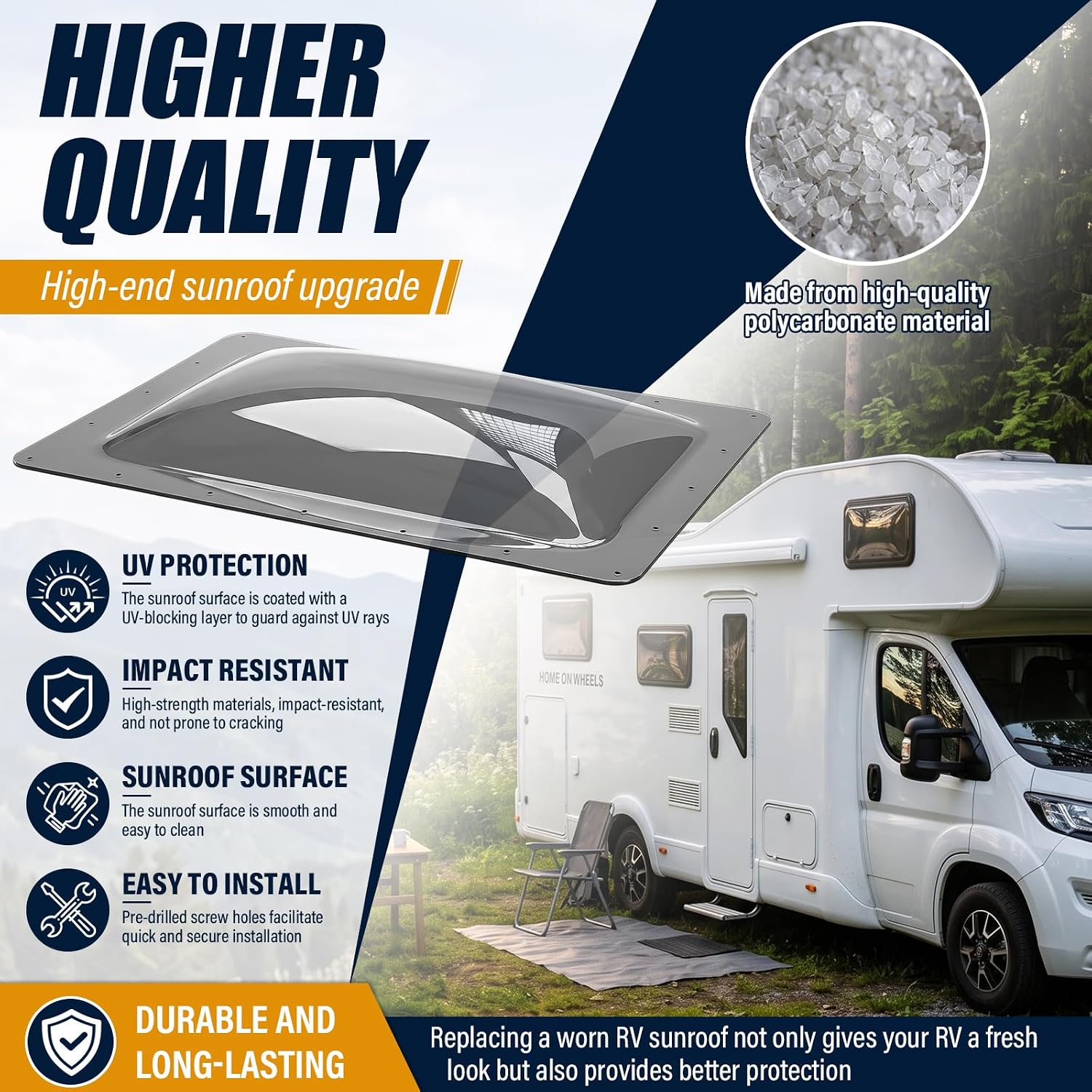DaisyInner RV Skylight Replacement 18"x26" Fits 14"x22"Openings, Smoke Grey