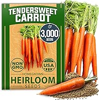 HOMEGROWN Tendersweet Carrot Seeds: 3000 Non-GMO Heirloom Seeds for Sweet Outdoor Harvests