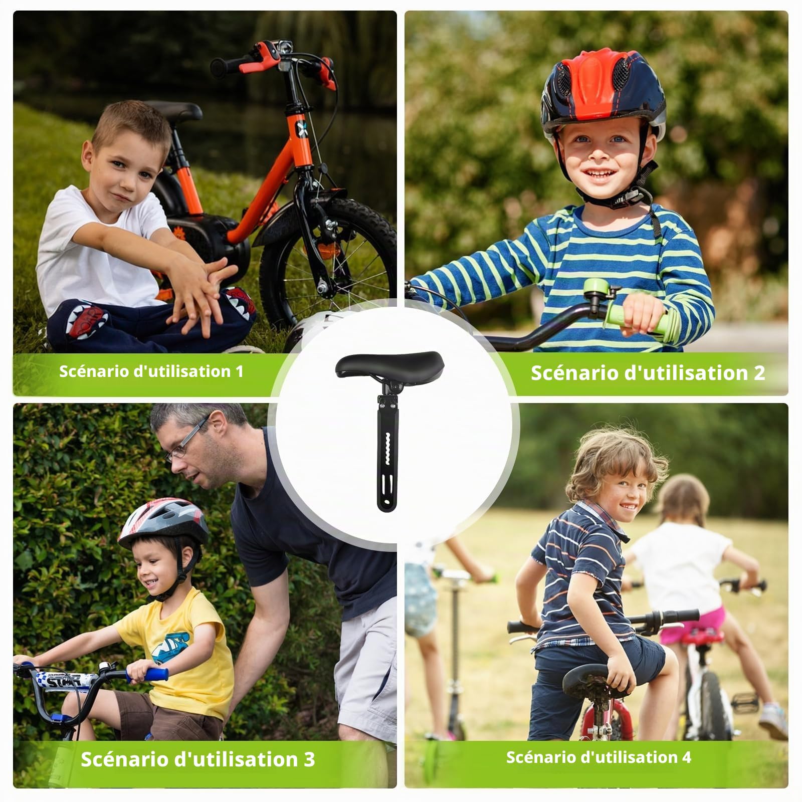 BYZESTY Siège de vélo pour enfant - Siège avant avec guidon et pédales - Siège de vélo amovible pour VTT pour enfants de 2 à 6 ans