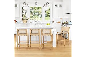 LUE BONA Rattan Counter Height Bar Stools