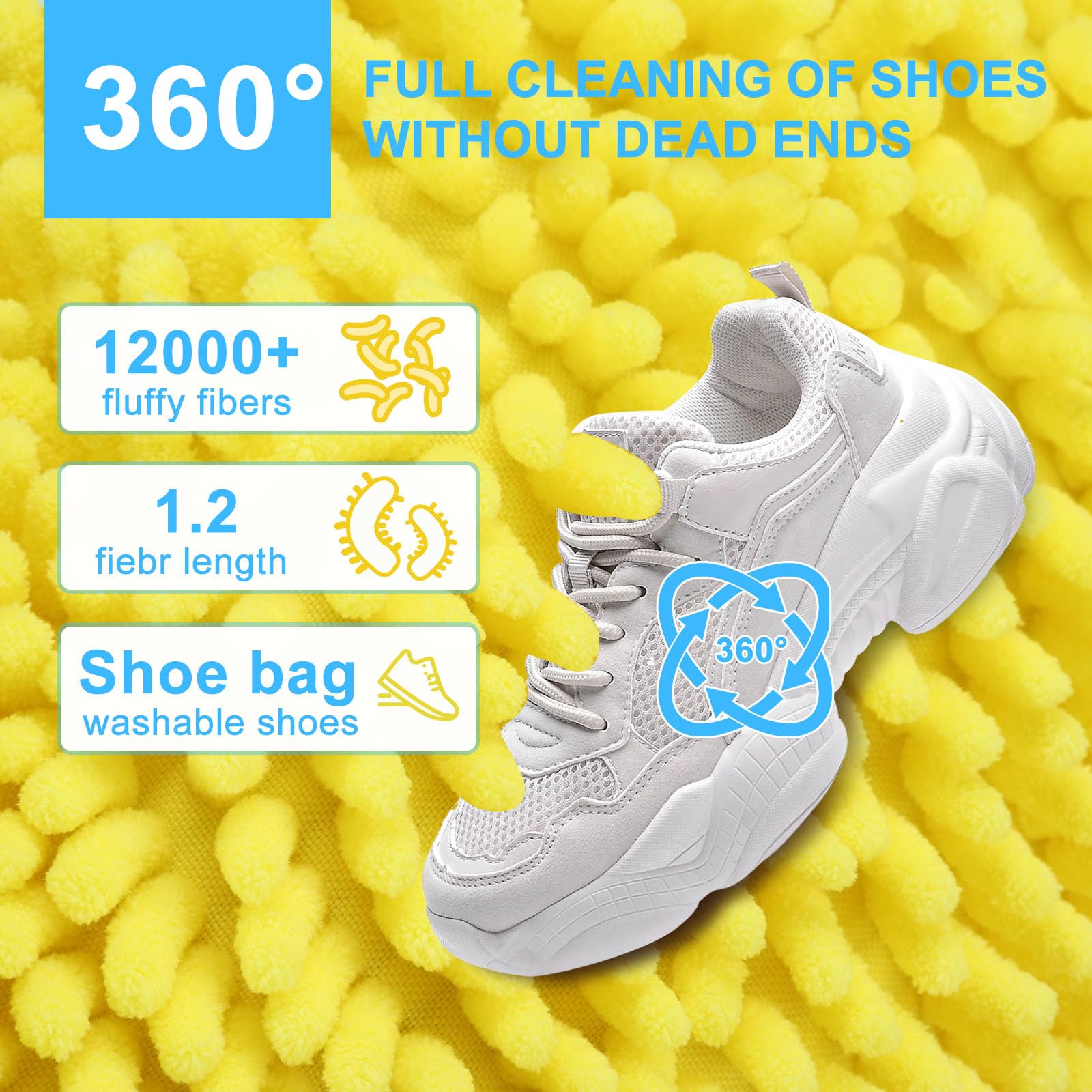 Sacchetti per Scarpe Lavatrice, 1 pezzo, Anti-Deformazione, Riutilizzabile e Resistente, Biancheria, Scarpe a Rete, per Scarpe da Ginnastica (Bianco