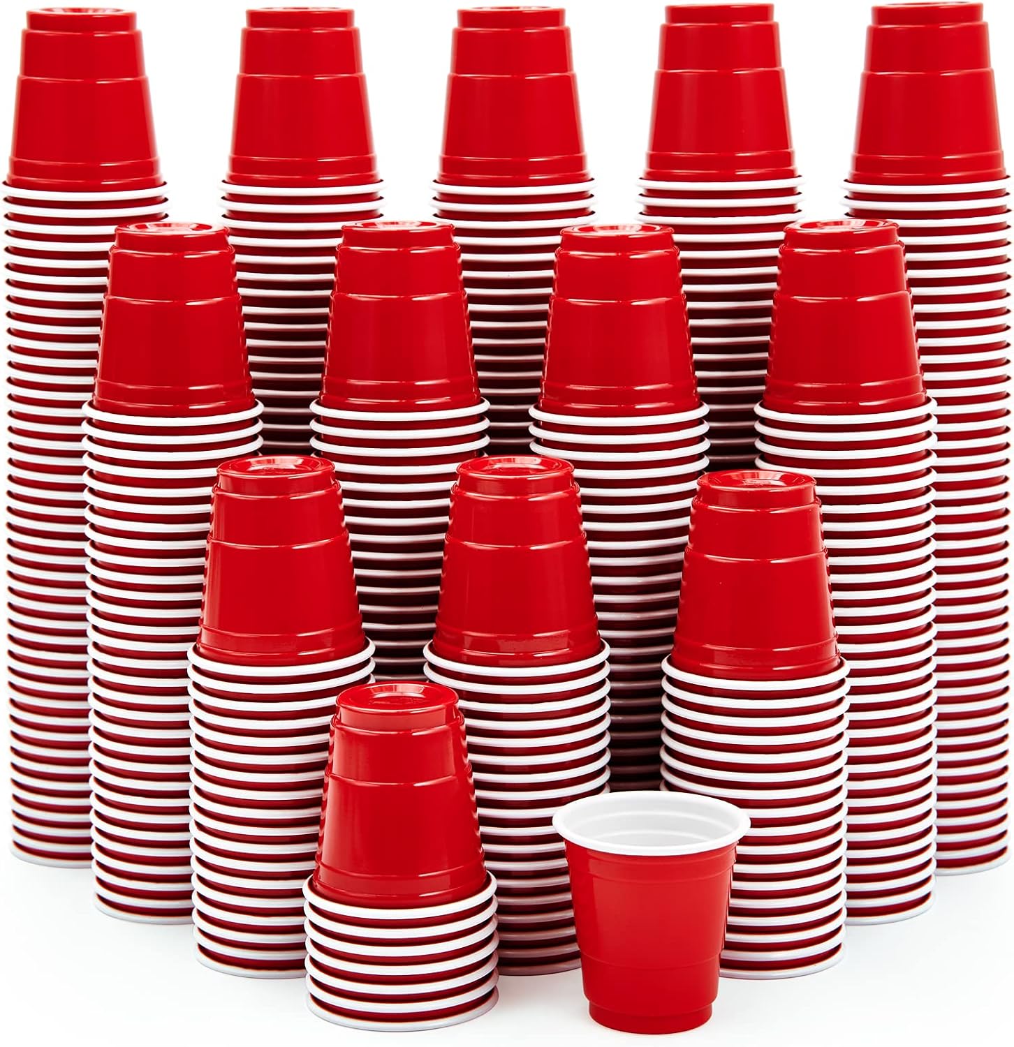 Lilymicky 600 PACK 2 oz Plastic Shot Glasses, Red
