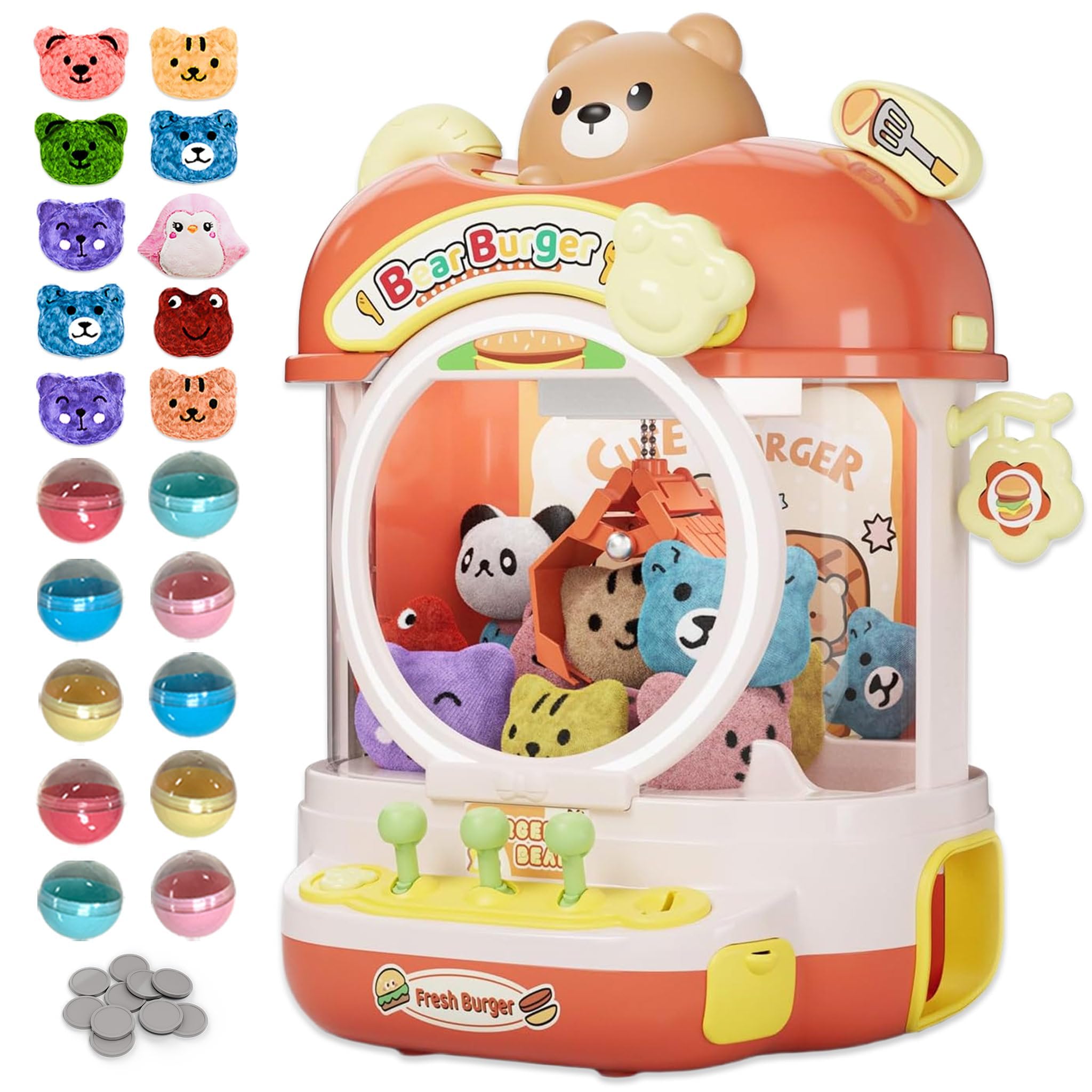 Amazon.com: Joyfox Burger Bear Claw Machine for Kids, Arcade Prize