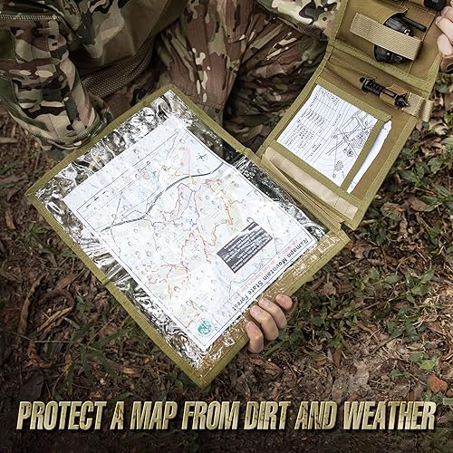 Miniatura 3 de Kosiabte Map Case - Cuaderno táctico, multifuncional, impermeable, para senderismo militar, táctico, actividades al aire libre.