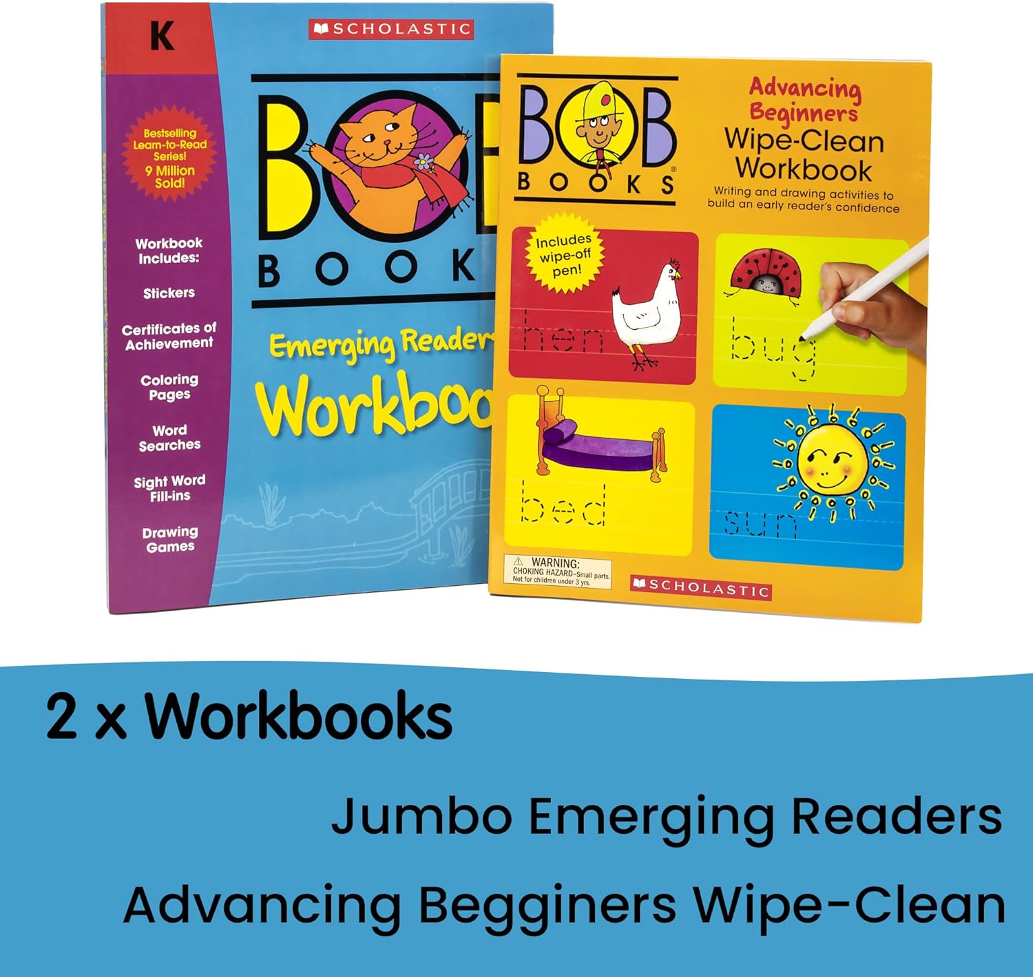 Bob Books Stage 2 Emerging Readers Bundle – Phonics & Sight-Word Set with 4 Box Sets, Flashcards & 2 Workbooks | Kindergarten-1st Grade