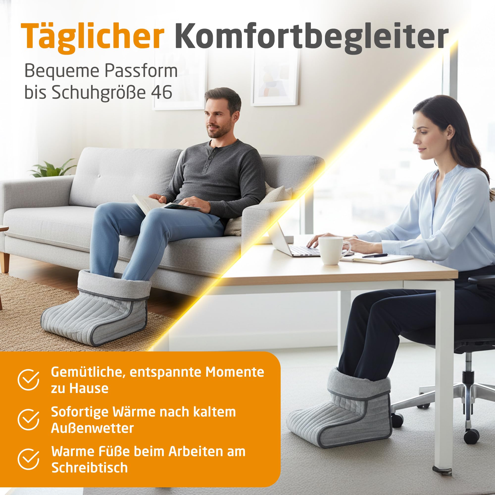 Medisana FWS Fußwärmer elektrisch, kuschelige Wärme für kalte Füße, waschbares Innenfutter, Zehenwärmer mit Abschaltautomatik und Überhitzungsschutz, bis Schuhgröße 46