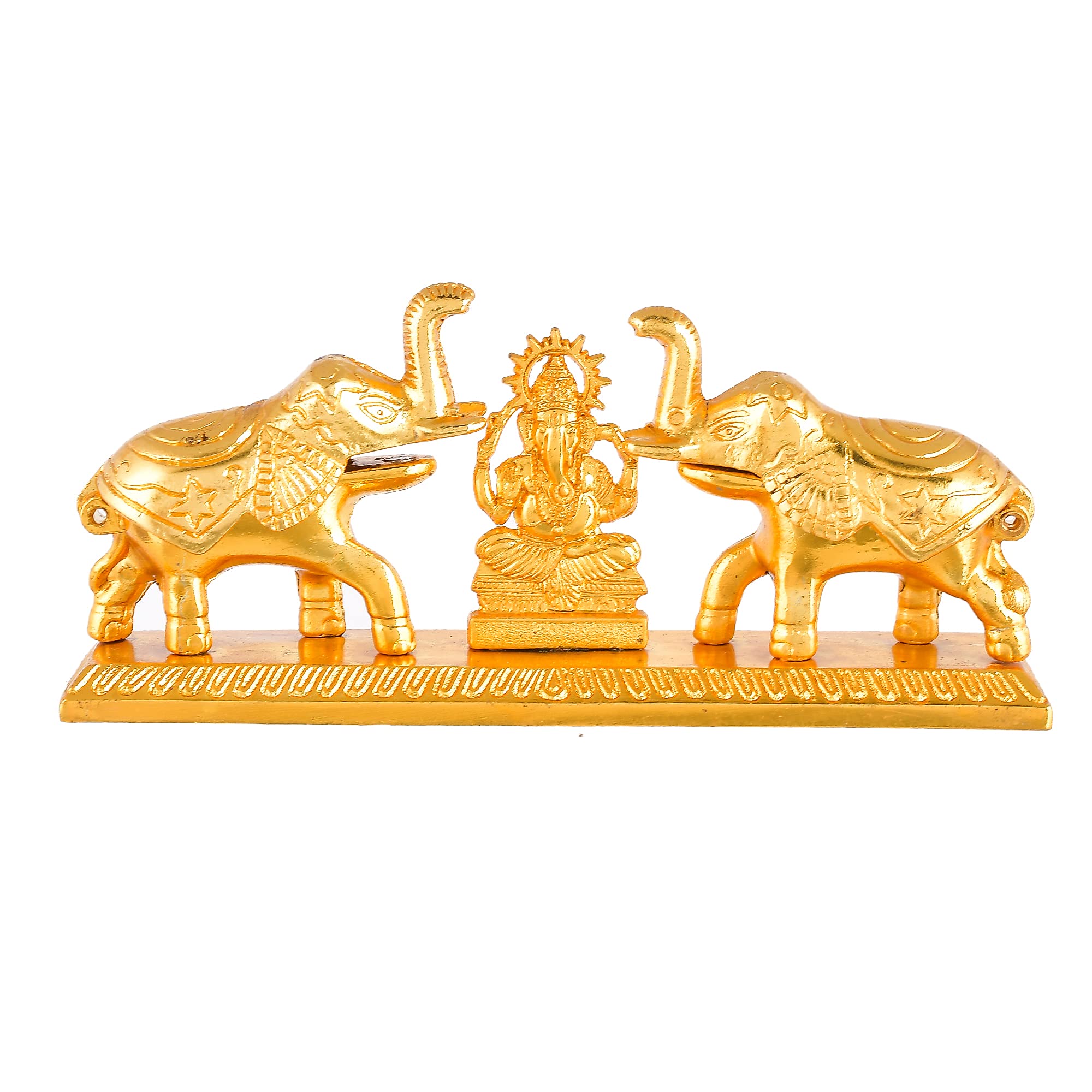 Great Art Maa Laxmi with Elephants Chopda for Roli-Chandan, Chawal-Akshat Kumkum Box for Diwali God Pooja Purpose Showpiece,(17 X 7 X 5 cm)