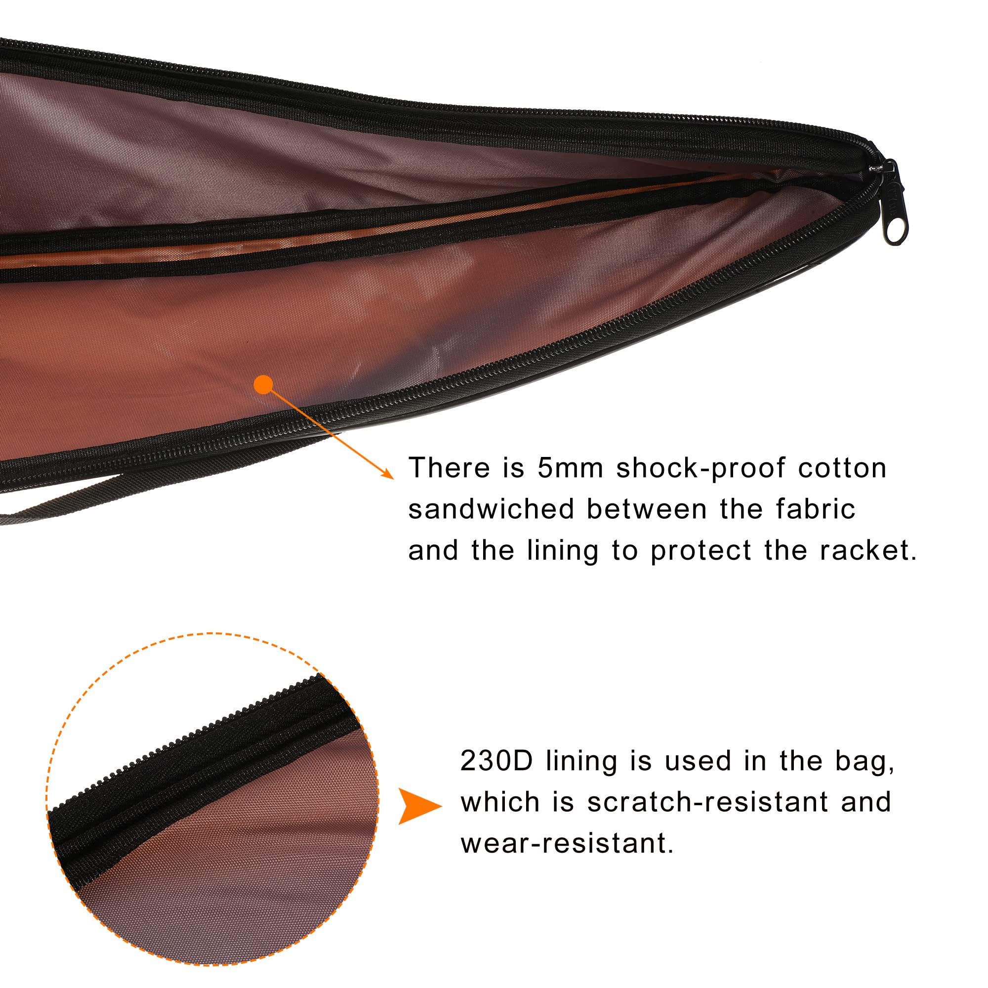 PATIKIL Bádminton Raqueta Cubierta, Raqueta Bolsa Pádel Transporte Bolsa con Ajustable Bandolera Correa Ligera Impermeable, Beige