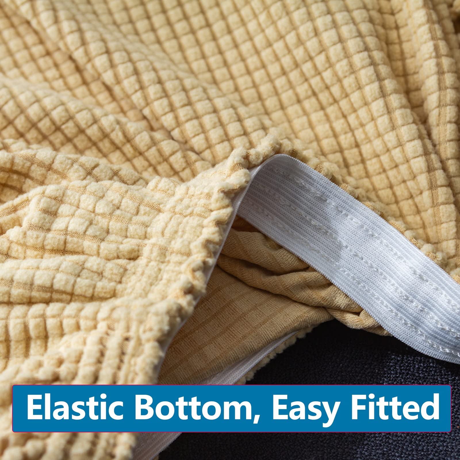 Konsilsa Wing Chair Slipcover, 1 Piece Jacquard Wingback Chair Cover Machine Washable High Stretch Armchair Slipcovers Chair Covers Couch Covers for Dining Room Office Reception (Color : Yellow)