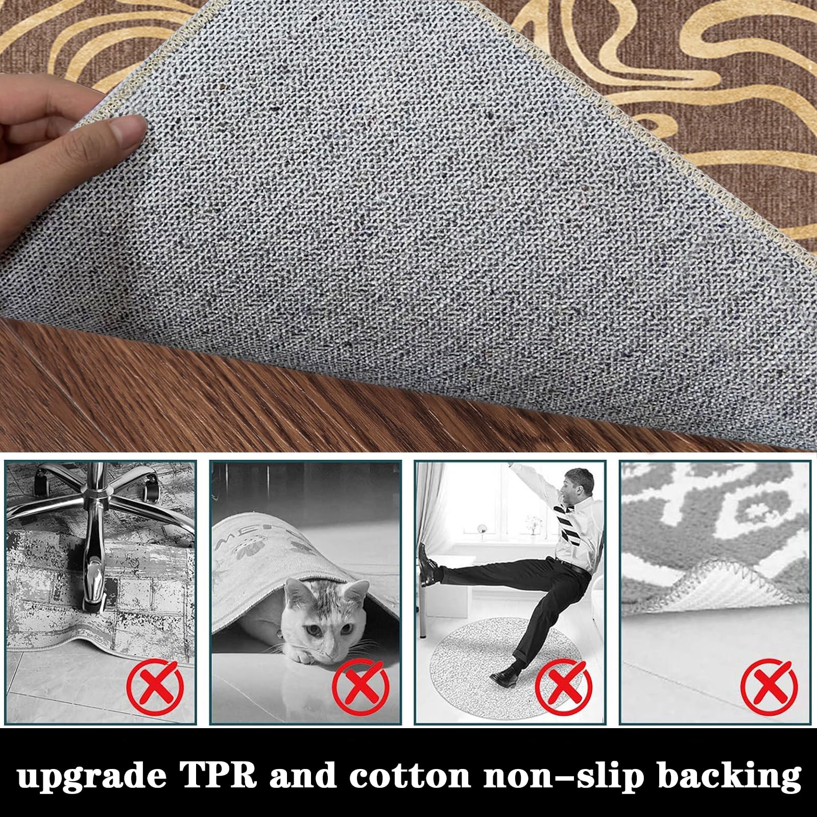 JaevKwzy Chair mat for Hard Floors Heavy Duty Office Chair Mats for Carpeted and Hardwood Floor Carpet Protector Chair Mat Floor Mats Wood/Tile Protection Mat for Office & Home 70 x 100 cm - Image 6