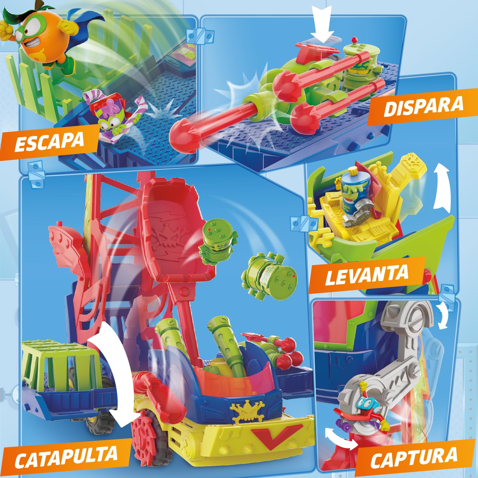 SUPERTHINGS KAZOOM Power – Mr. King Truck. Camión de la Serie de TV “Kazoom Power”. Contiene Vehículo, 1 Figura Exclusiva, 4 Robotoxics, 1 Disparador y 3 Proyectiles