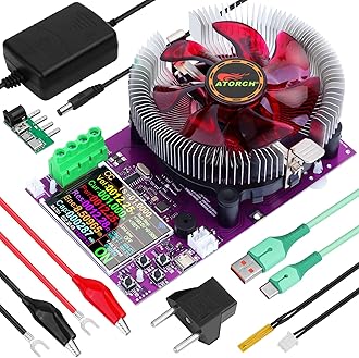 MakerHawk Battery Load Tester - 150W 200V 25A USB Load Tester 4-Wire System Adjustable Constant Current Voltage Discharge Lithium Battery Capacity Tester Electronic Load Tester