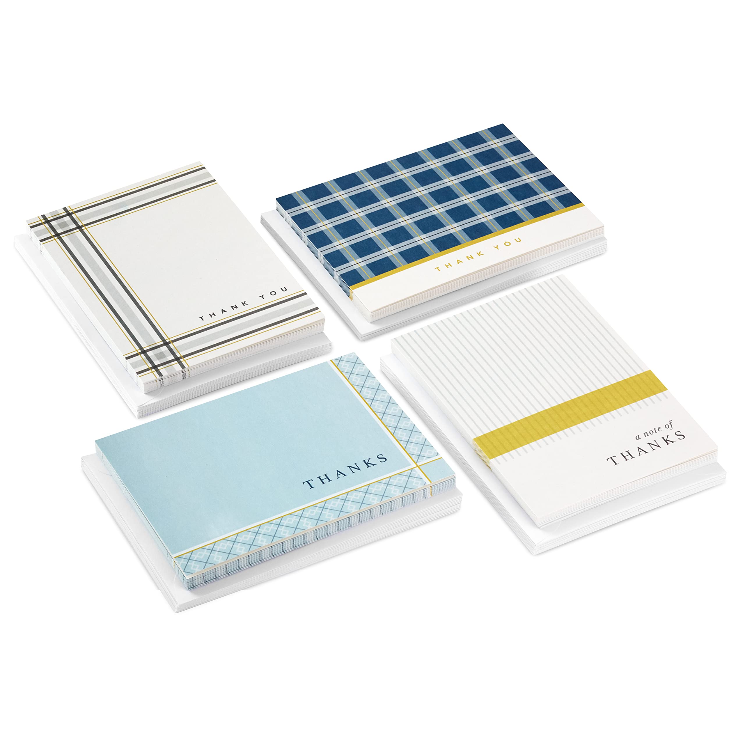 Hallmark Thank You Cards Assortment, Stripes and Plaid (48 Cards with Envelopes), Stripes & Plaid, 4 inches x 5.5 inches - Image 4