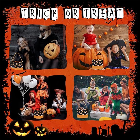 Halloween Baskets Candy buckets Trick or Treat Baskets for Halloween Party Favors
