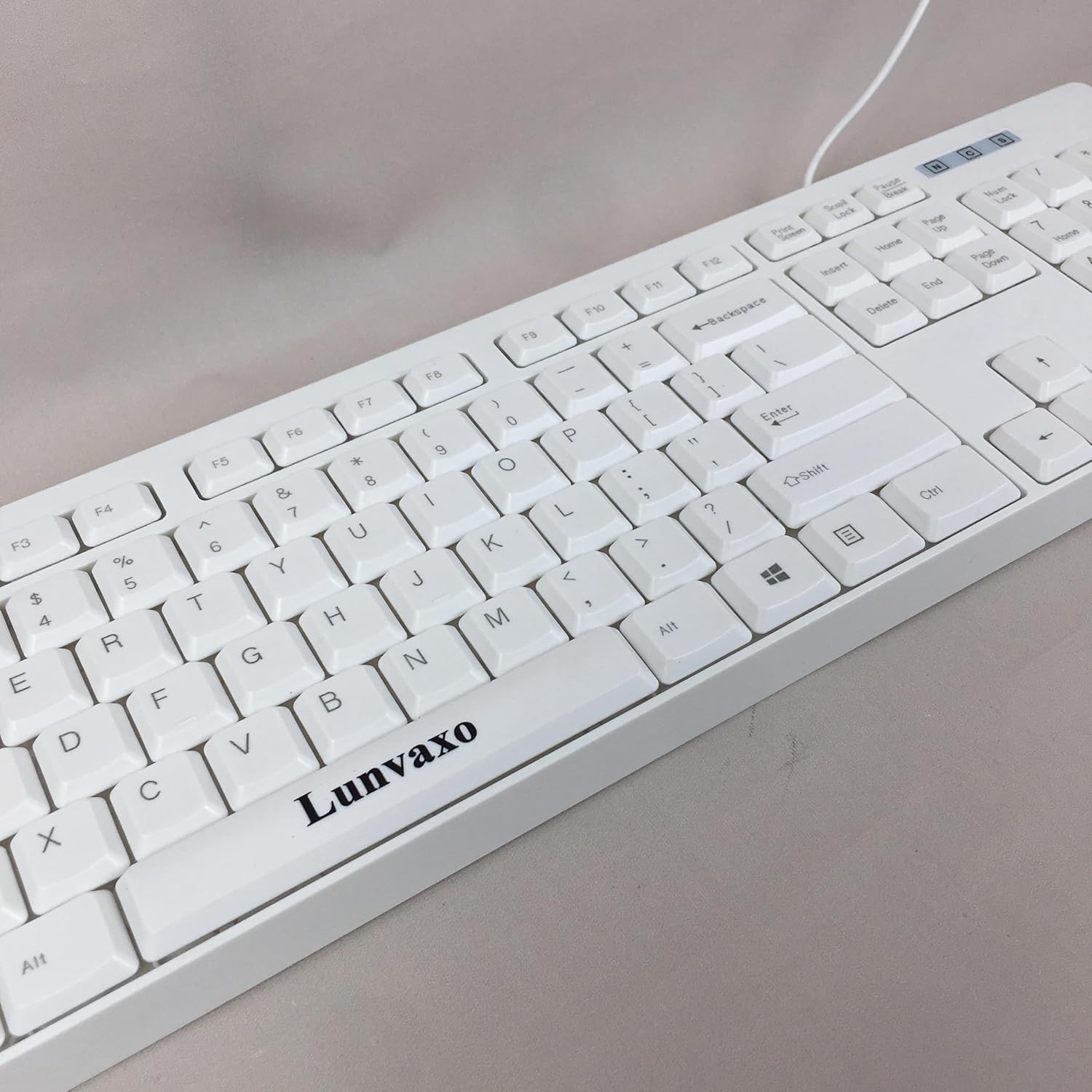 Lunvaxo Computer keyboards, Quiet White Keyboard with Numeric Keypad for Office & Home Use