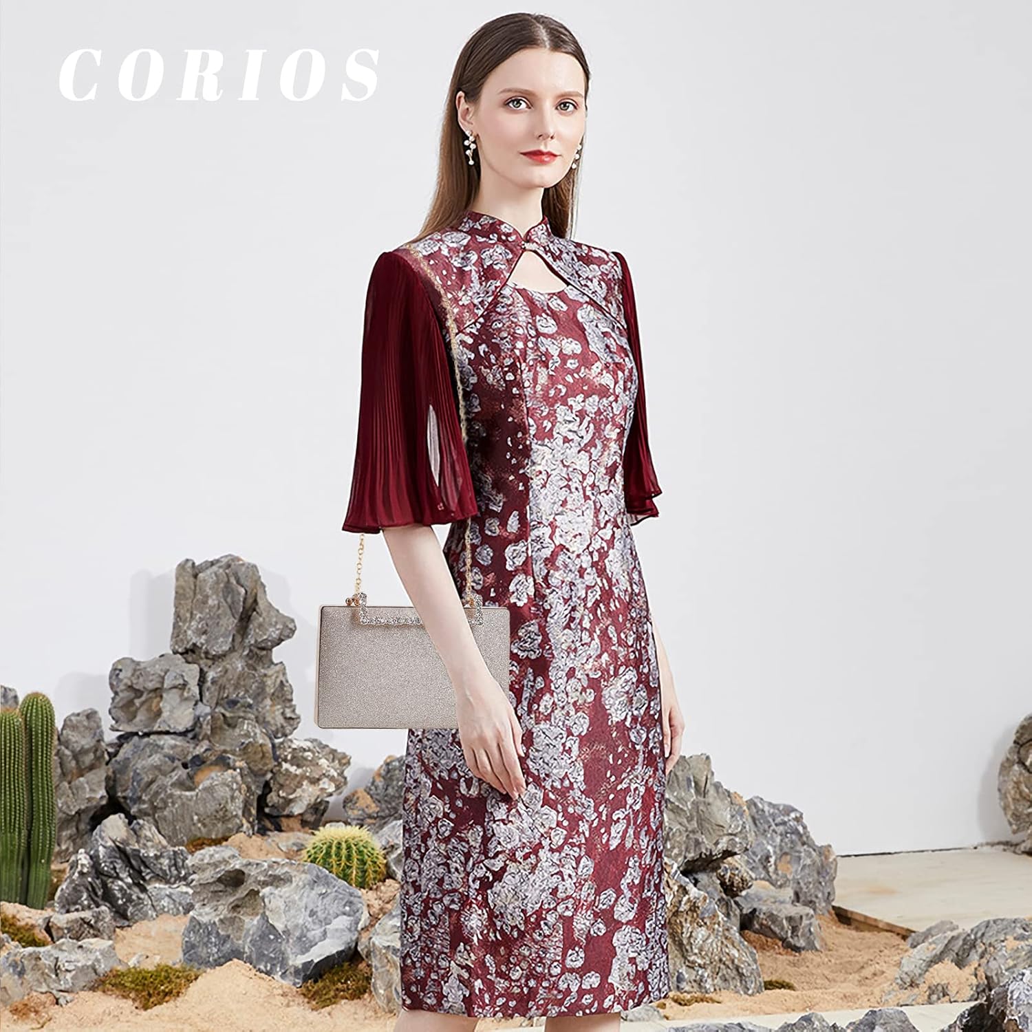 CORIOS Women Clutch Purse Glitter Evening Bag Sequins Clutch Bag Sparkly Handbag Bridal Wedding Purse