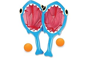 Melissa & Doug Sunny Patch Shark Toss and Catch Net Pool Game With 2 Balls