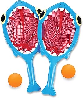 Melissa & Doug Sunny Patch Spark Shark Toss and Catch Net Pool Game With 2 Balls