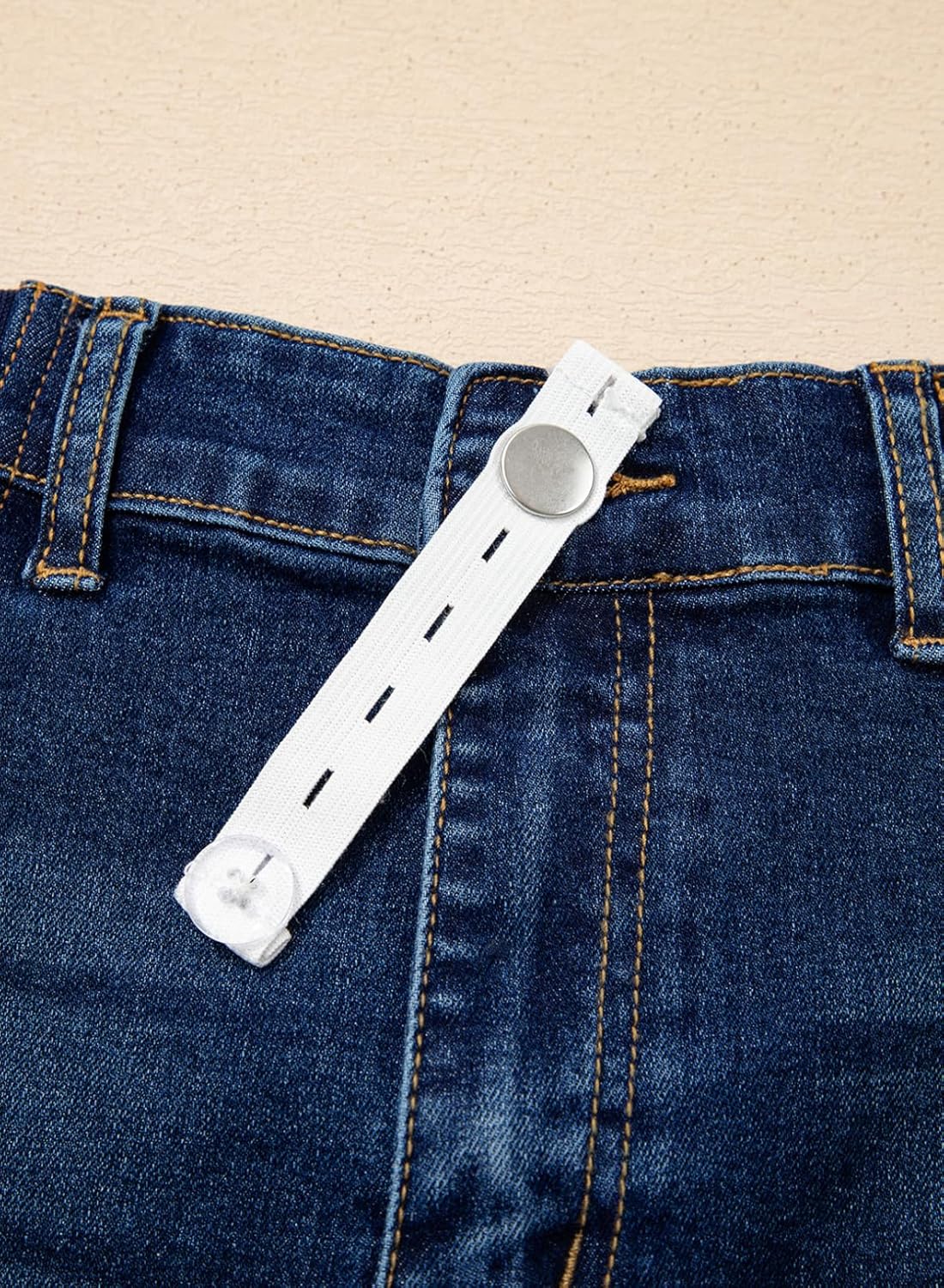 BLENCOT Maternity Jeans Shorts for Women Mid Waisted Frayed Hem Stretchy Denim Shorts Comfy Pregnancy Summer Clothes - Image 8