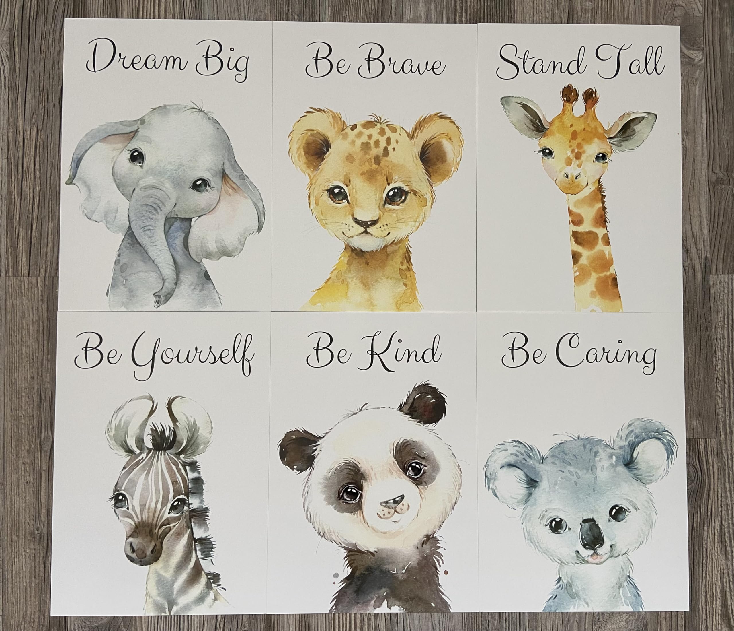 Eviepops Prints Colourful Safari Animals With Quotes Set of 6 Unframed Poster Prints for Baby Girl or Boy Nursery Bedroom Safari Jungle Theme Wall Art - Image 3