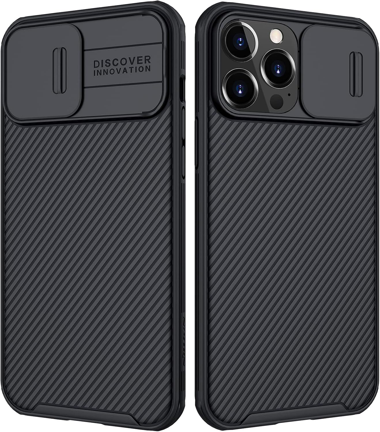 Nillkin for iPhone 13 Pro Max Case with Camera Cover, Lens Protection, CamShield Pro Shockproof Protective Bumper Hard PC Back and Soft Silicone Edge for iPhone 13 Pro Max 6.7 inch 2021 Black