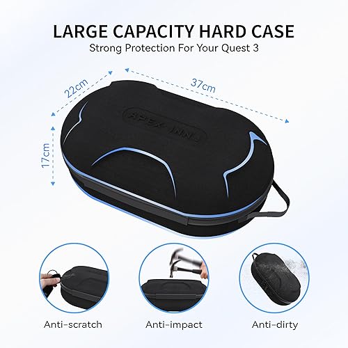Miniatura 4 de Funda de transporte grande para accesorios Meta Quest 3, bolsa de almacenamiento Pro compatible con auriculares Oculus Quest 3 VR, correa de cabeza