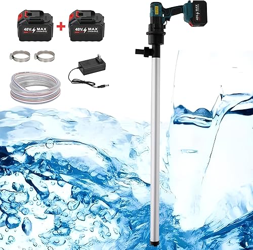 Miniatura 1 de Bomba de transferencia de agua inalámbrica, batería de 48 VF (voltaje de 21 V) bomba de palo, (batería y cargador incluidos) para jardines,
