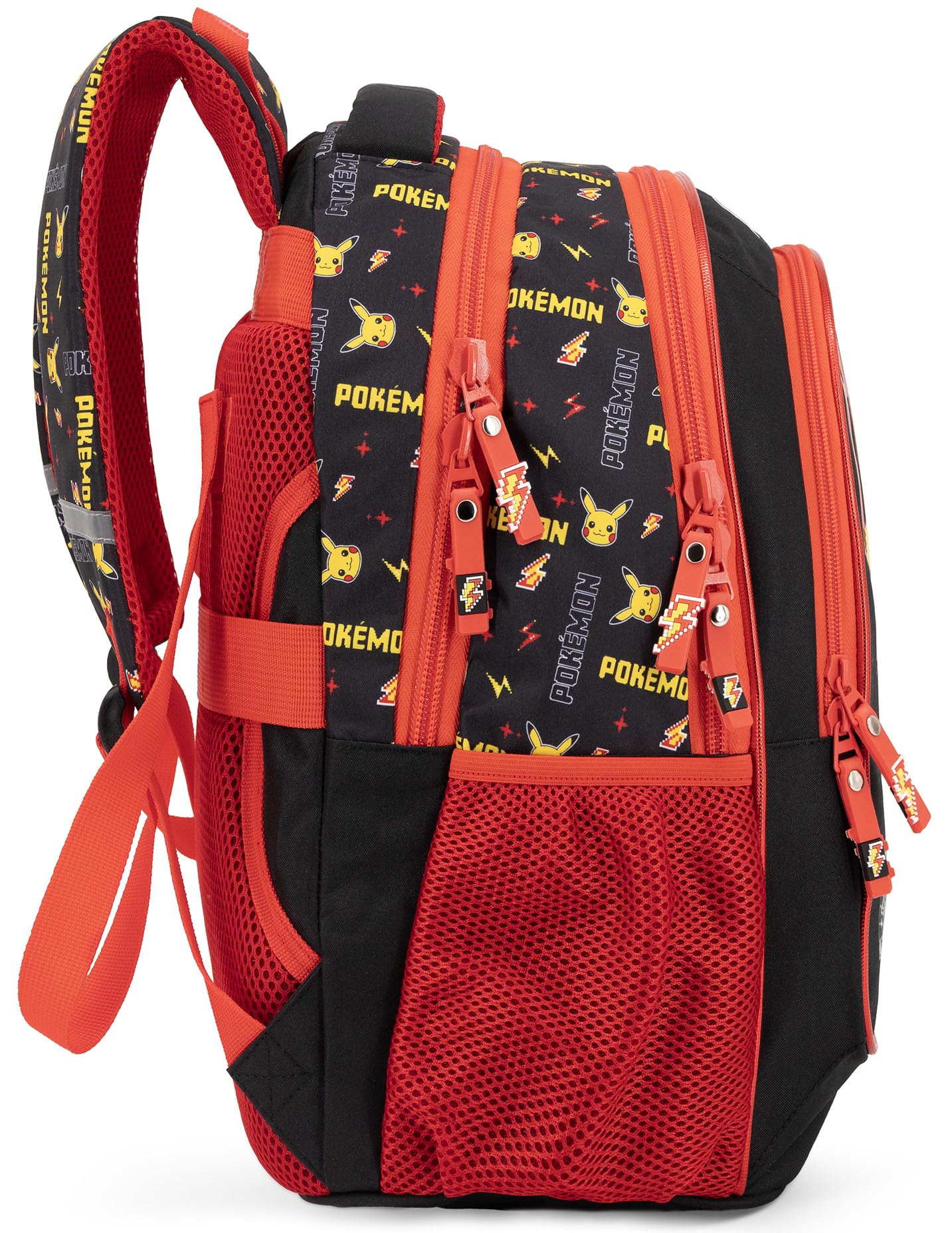 Clondo Plecak szkolny dla dzieci o wymiarach 43 x 33 x 20 cm – ergonomiczny plecak do szkoły podstawowej, wyściełane plecy, kieszenie na butelki, duża pojemność i wspaniały design, Pokemon Retro