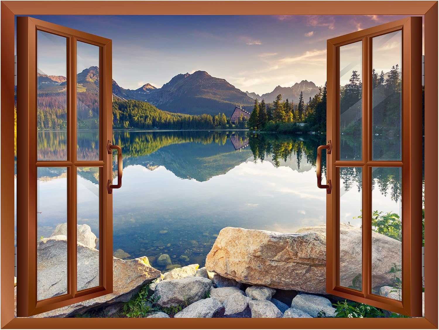 wall26 Removable Wall Sticker/Wall Mural - Wild Flowers in Spring (36"x48", Lake - 02) : Tools & Home Improvement