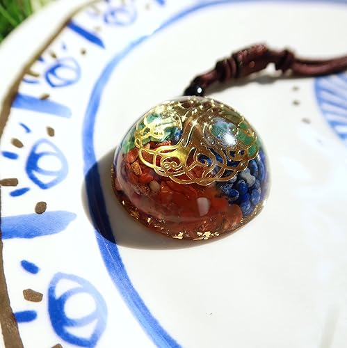 Miniatura 3 de Collar con colgante de orgón, árbol de la vida, geometría sagrada, flor de la vida, reiki, 7 chakras, cristales curativos, piedras para hombres y