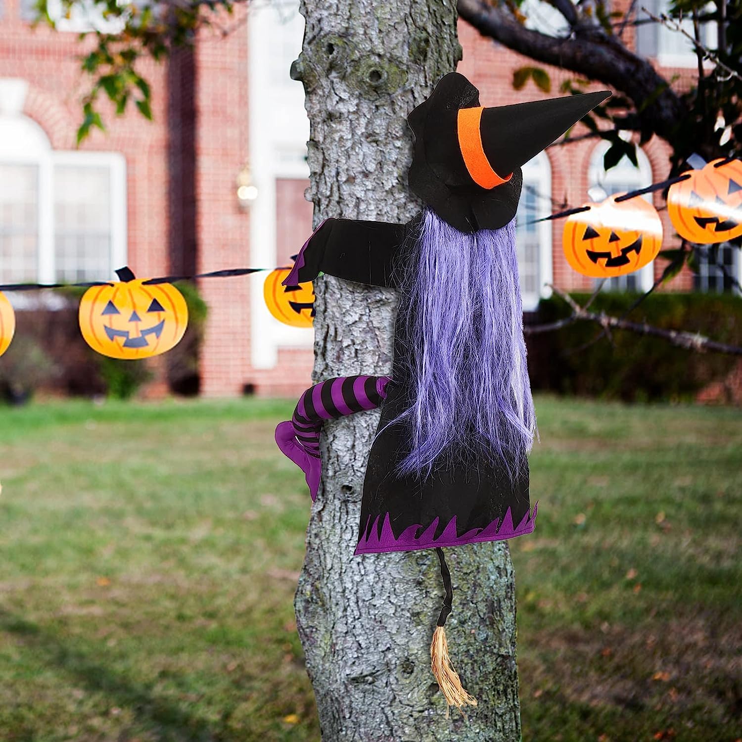Amazon.com: Halloween Witch Yard Decorations 42 Inch Crashing Witch- Flying Witch Crashing into ...