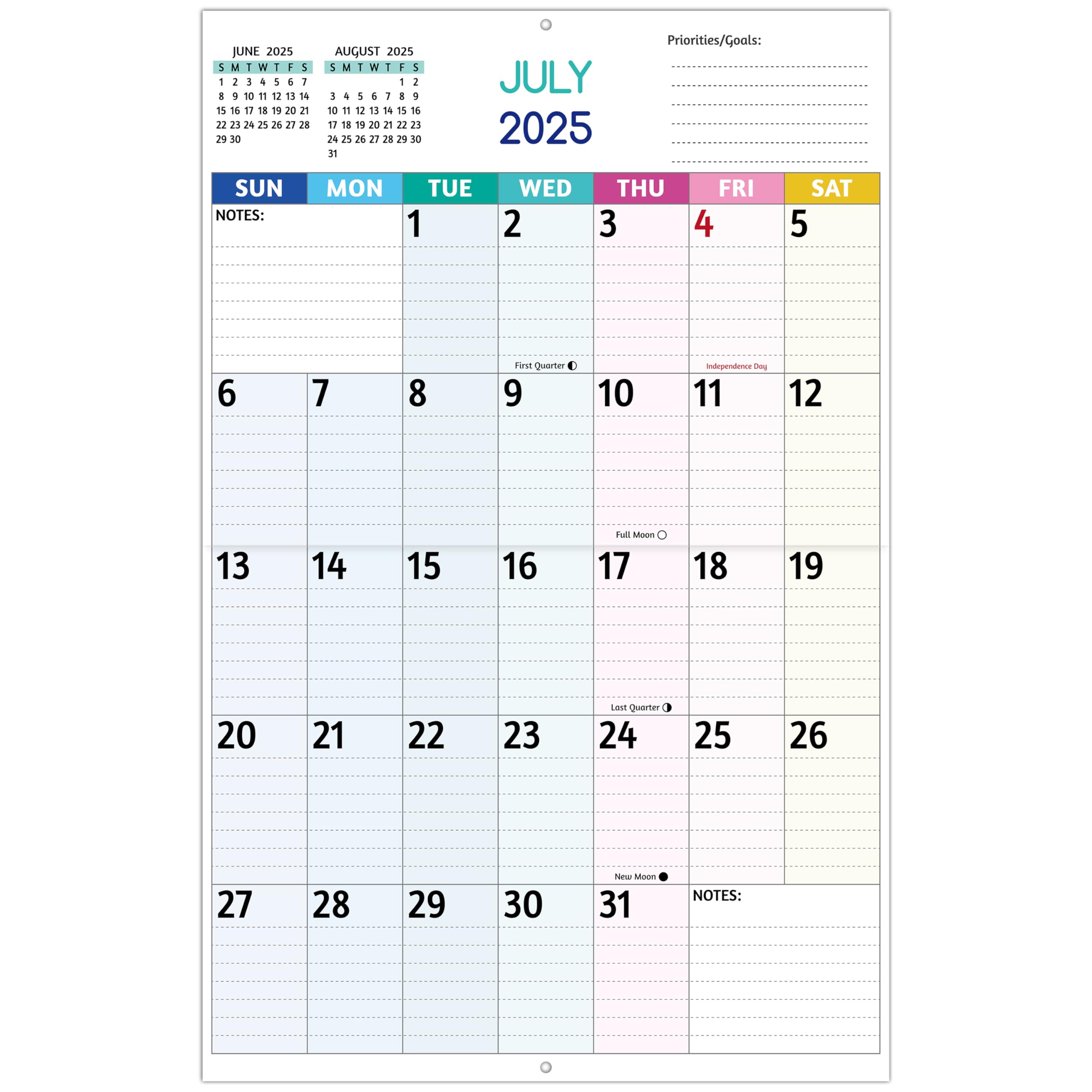 2025-2026 Wall Calendar - Large Print Calendar, 18 Monthly Calendar, Jul 2025 - Dec 2026, 14.6 x 22.8 In (Open), 2025-2026 Calendar with Big Numbers, Large Grid, Notes, Moon Phases, Great for Planning