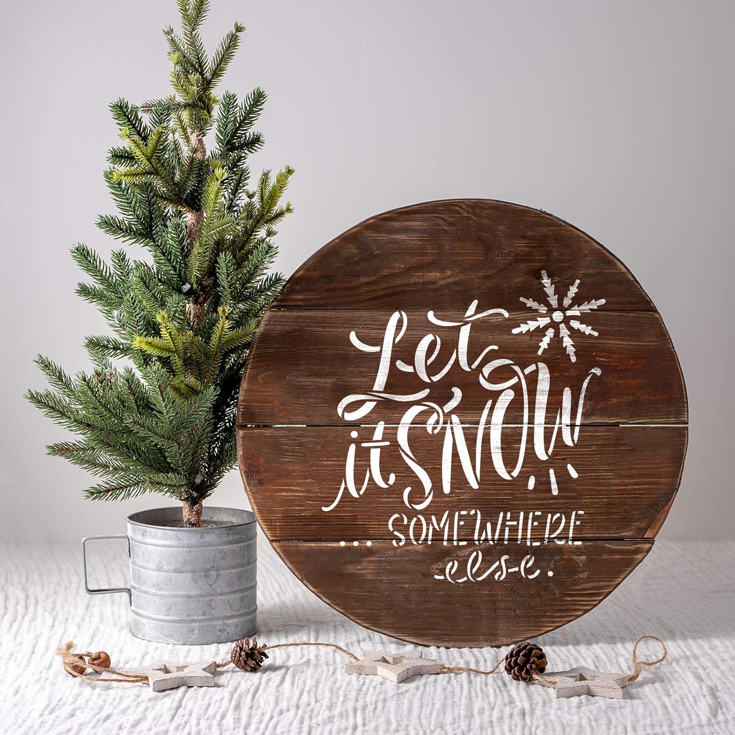 Let It Snow Somewhere Else Stencil - Large Christmas Stencils, Holiday Craft Ideas