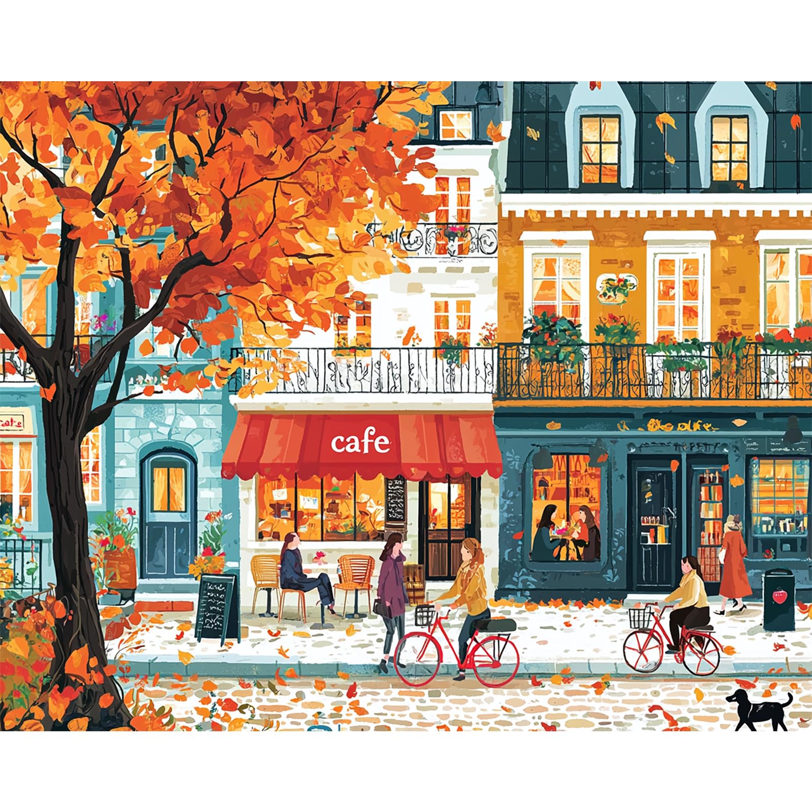 MAXBYE Adults Paint by Numbers Kits, DIY Street Scenery Painting by Numbers